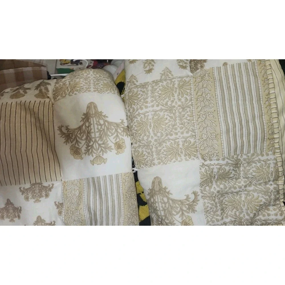 Set Of 2 Pottery Barn Standard Quilt Patchwork Pillow Sham Cotton French Countr